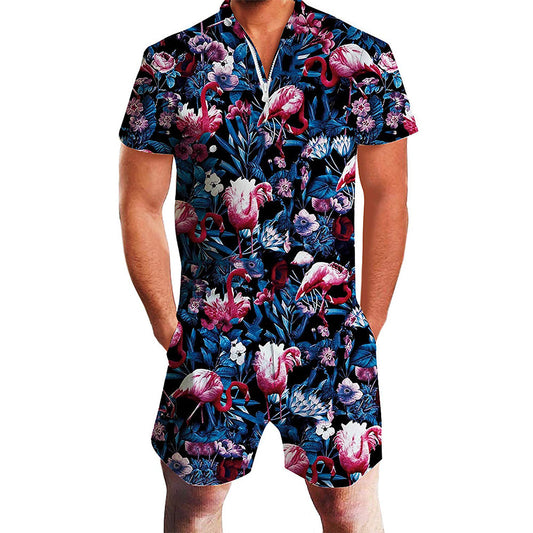 Flamingo's Blauwe Mannelijke Romper