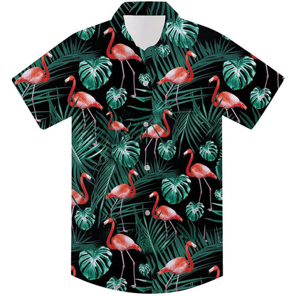 Blatt Flamingo Lustiges Kleinkind Hawaiihemd