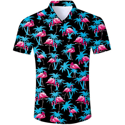 Palme Flamingo Lustiges Hawaiihemd