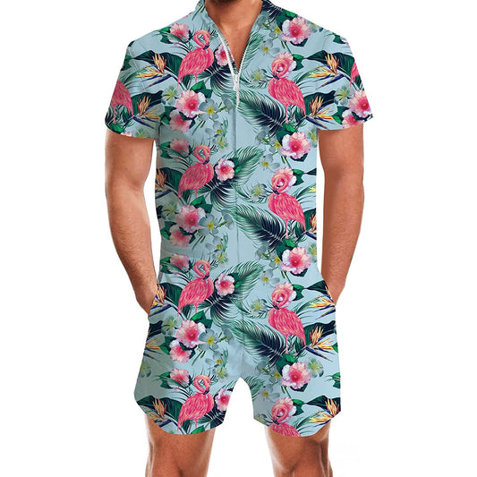 Bloemen Flamingo Heren Romper