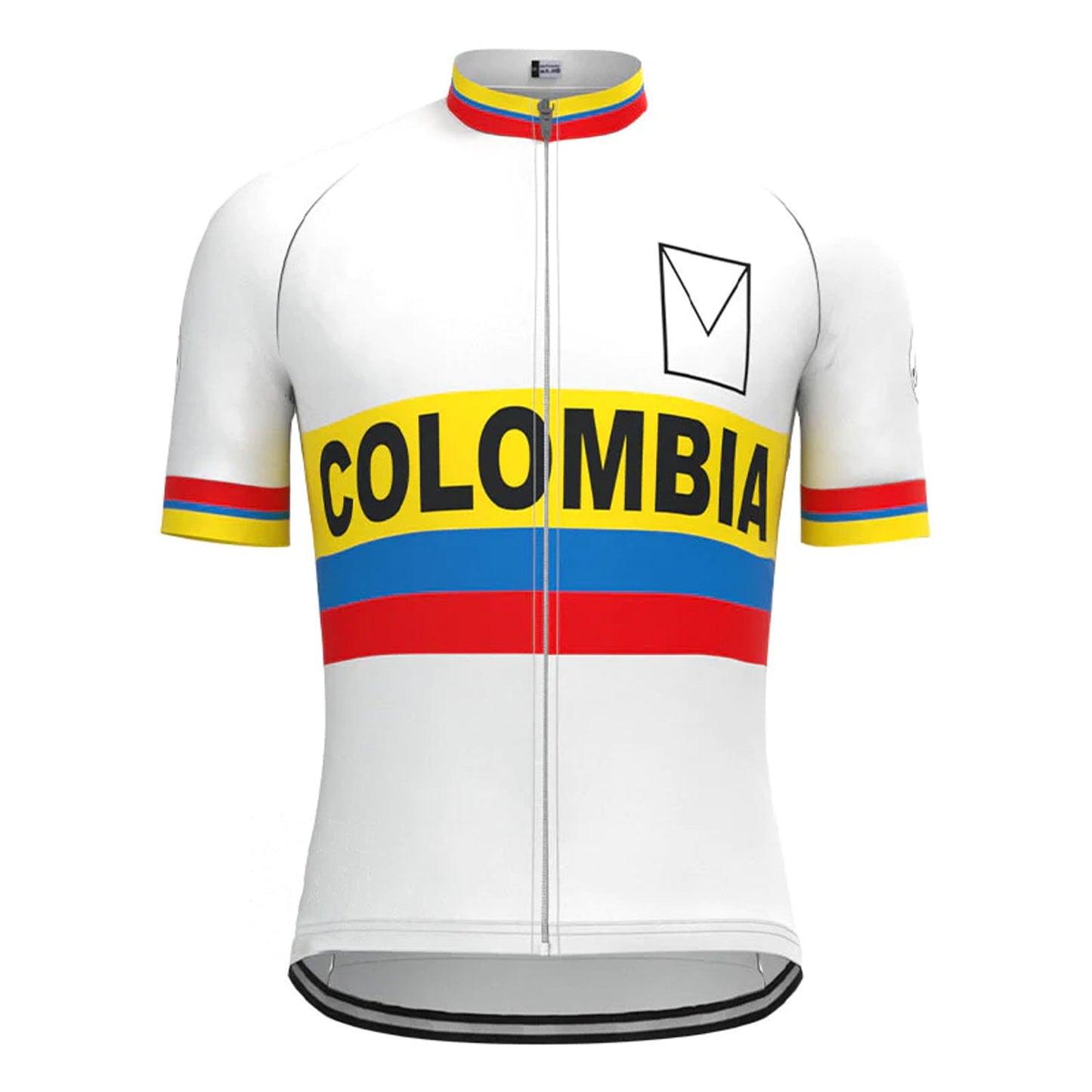 Colombia Wit Vintage Korte Mouw Fietsshirt Top