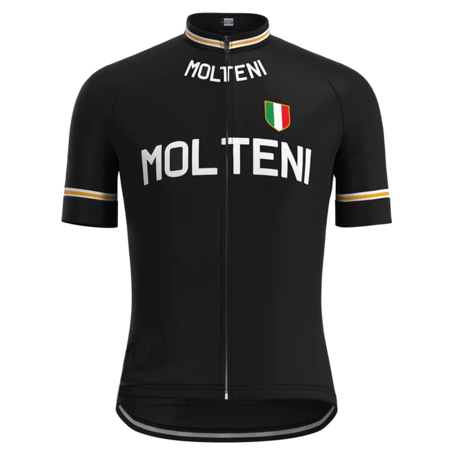 Molteni Zwart Vintage Korte Mouw Fietsshirt Top