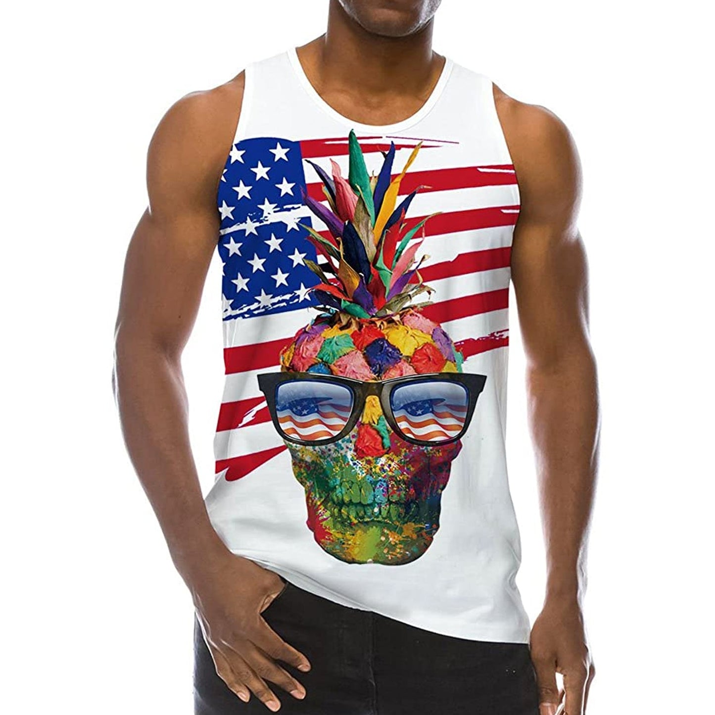 Tank Top mit Totenkopf und Ananas-Flagge