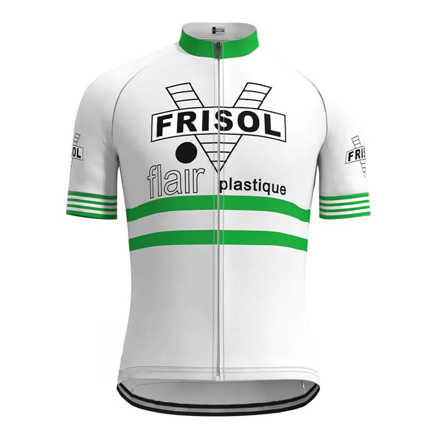 Frisol Groen Vintage Korte Mouw Fietsshirt Top