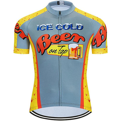 Ice Cold Beer Heren Grappig MTB Korte Mouw Fietsshirt Top