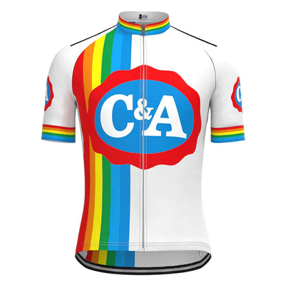 C&amp;A Rainbow Vintage Fietsshirt Top met Korte Mouwen