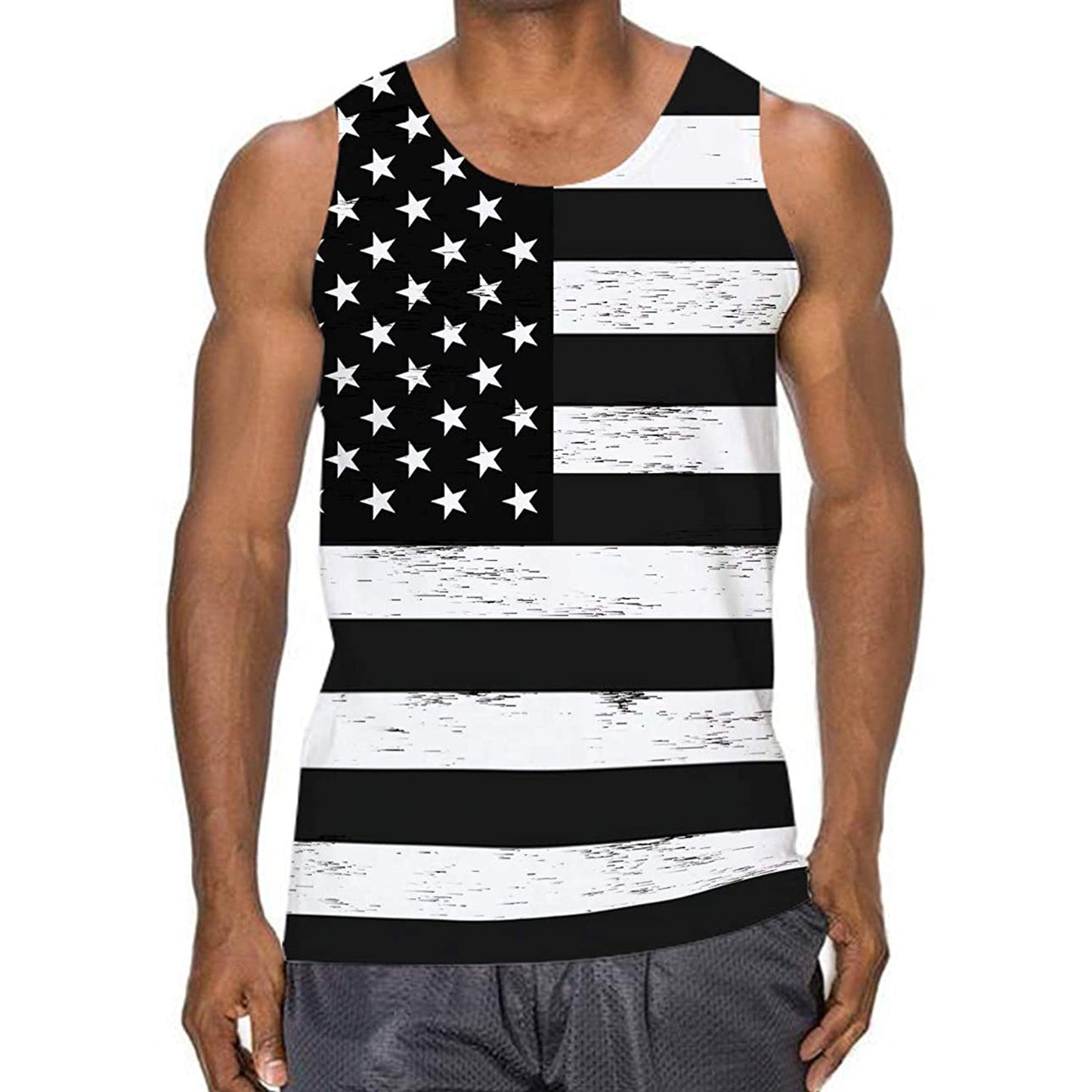 Lustiges Tank Top mit weißer amerikanischer Flagge