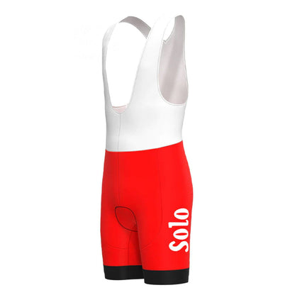 Solo Superia Rote Vintage-Radsport-Trägershorts 