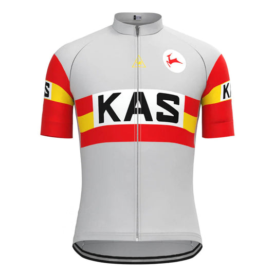 KAS Grijs Korte Mouw Vintage Fietsshirt Top