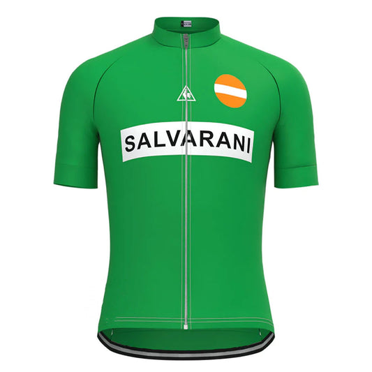 Salvarani Groen Vintage Korte Mouw Fietsshirt Top