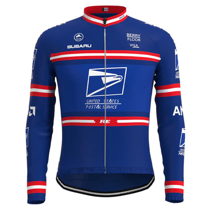 US Postal Service Vintage Langarm-Radtrikot-Oberteil