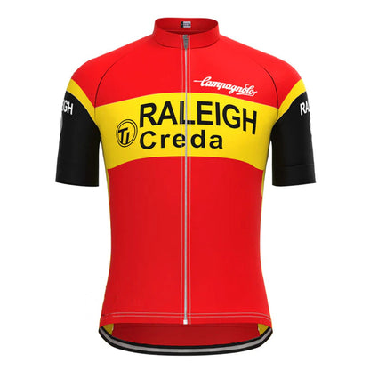 TI-Raleigh – Rotes Vintage-Radsport-Trikot mit kurzen Ärmeln