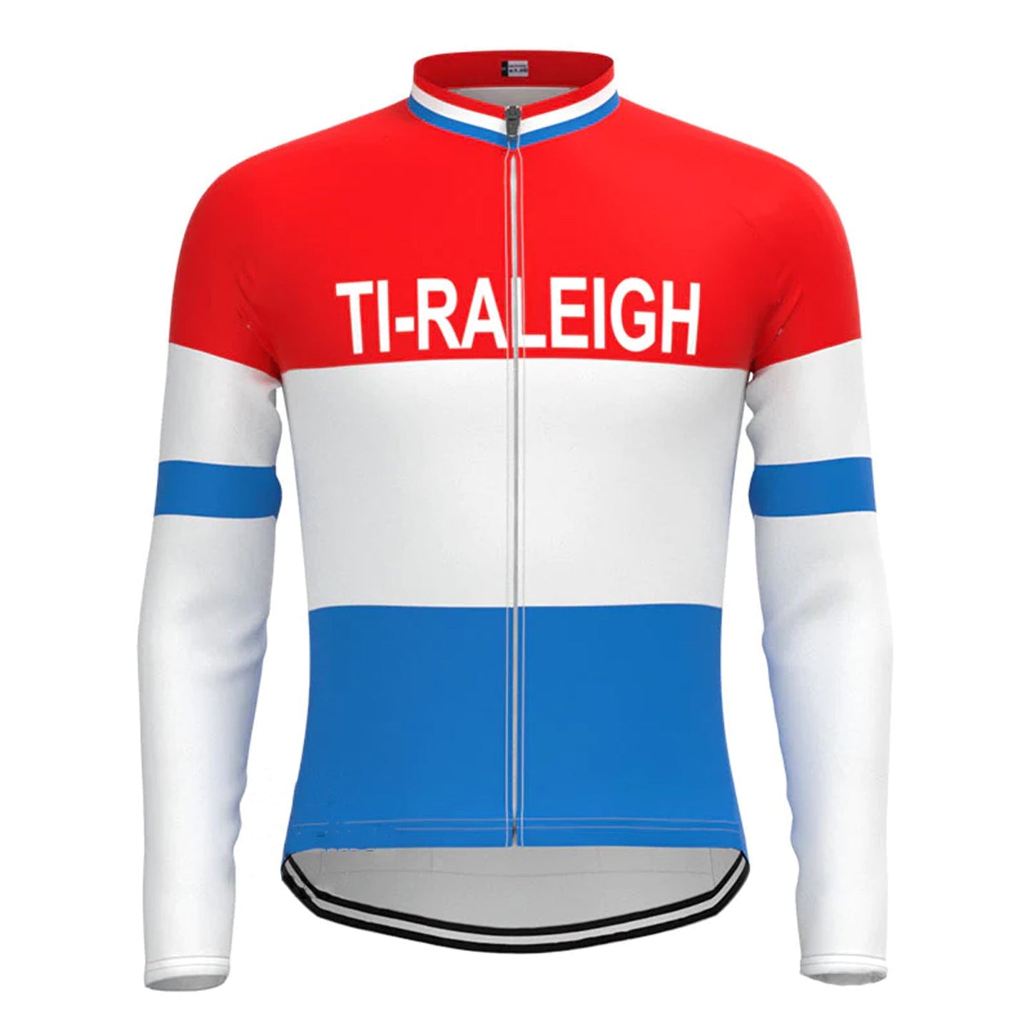 Ti Raleigh Rood Blauw Lange Mouw Fietsshirt Bijpassende Set