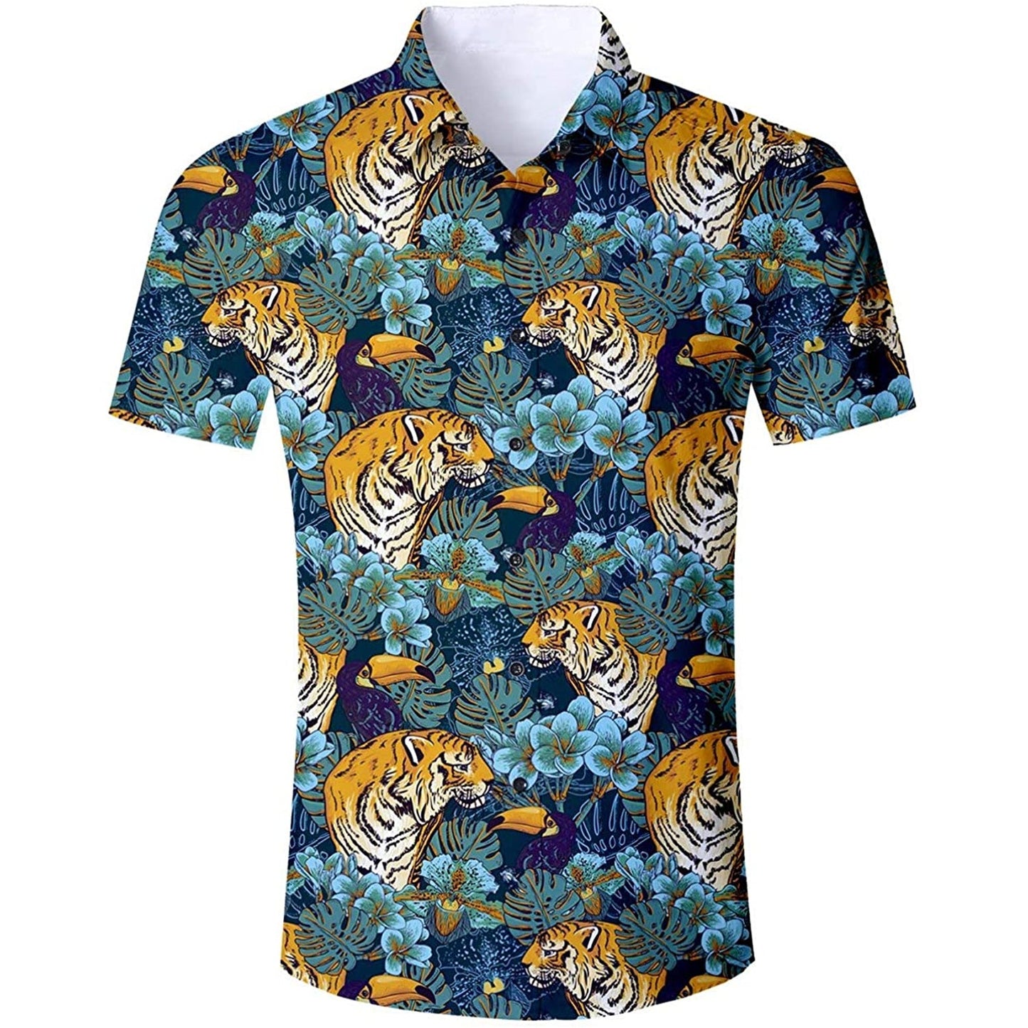 Leaves Tiger Funny Hawaiian Shirt