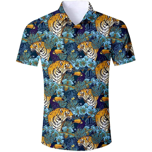 Bladeren Tijger Grappig Hawaiiaans Shirt