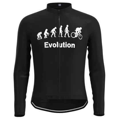 Evolution Black Vintage Long Sleeve Cycling Jersey Top