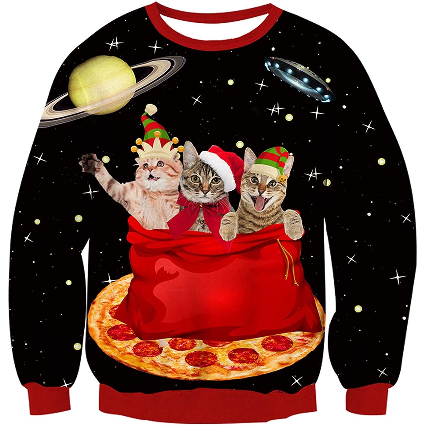 Space Pizza Cats lelijke kersttrui