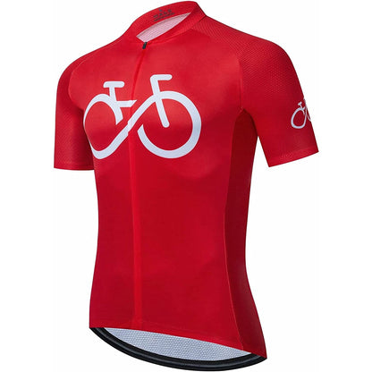 Rood Korte Mouw Heren Grappig MTB Korte Mouw Fietsshirt Top