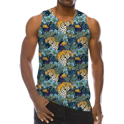 Blätter Tiger Lustiges Tank Top