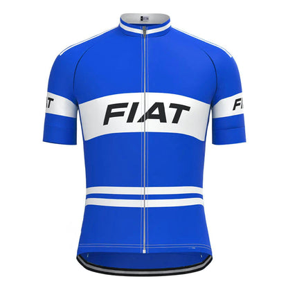 FIAT Blauw Korte Mouw Vintage Fietsshirt Top