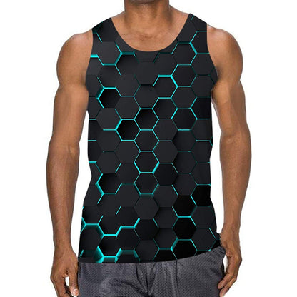 Honingraatblauw grappig tanktopje