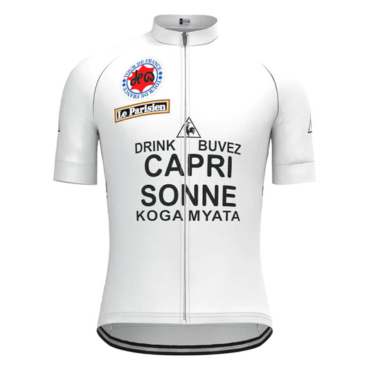 Capri Sonne Wit Vintage Korte Mouw Fietsshirt Top