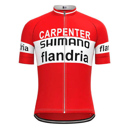 Carpenter Confortluxe Flandria Rood Vintage Korte Mouw Fietsshirt Top