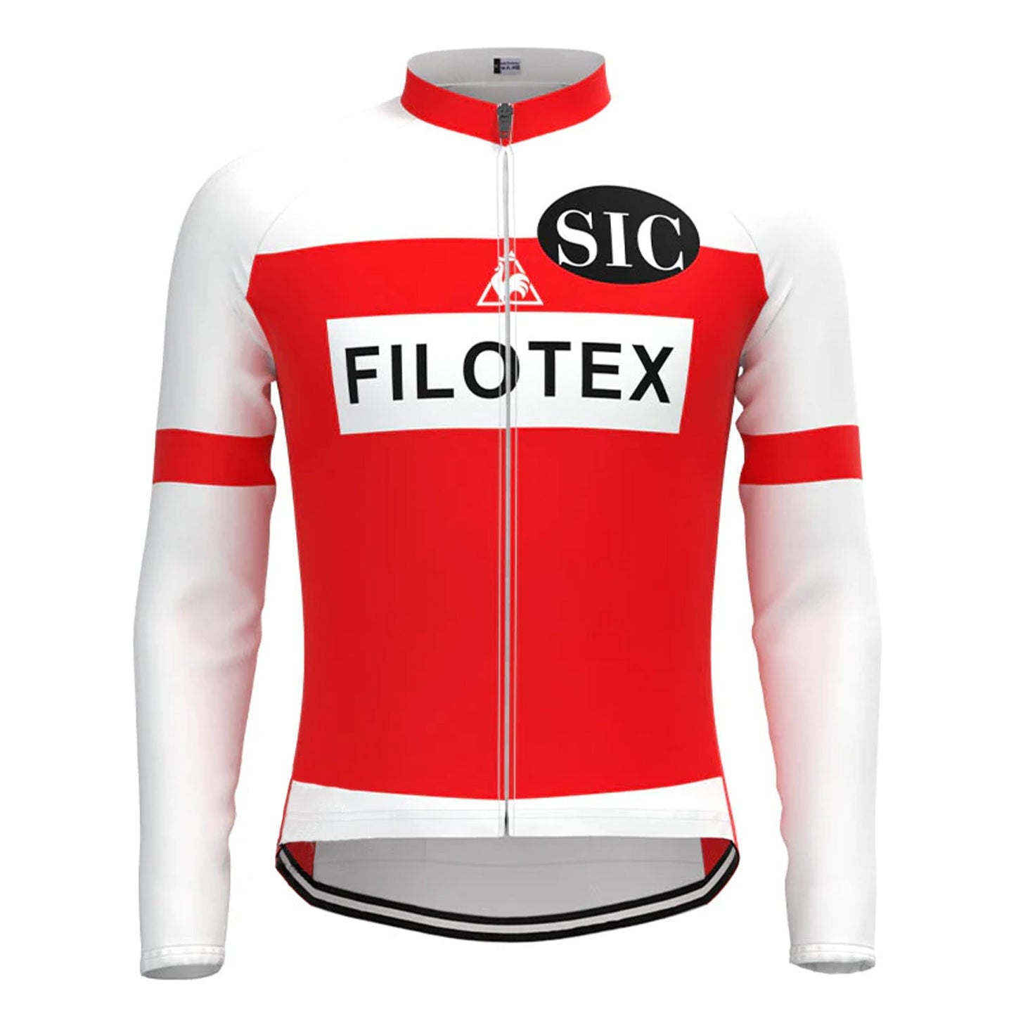 Filotex Rood Vintage Lange Mouw Fietsshirt Top