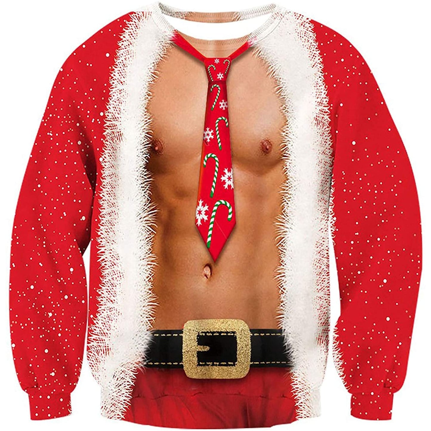 Tie Bare Muscle Ugly Christmas Sweater