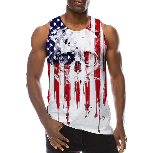 Schedel Amerikaanse vlag grappig tanktopje