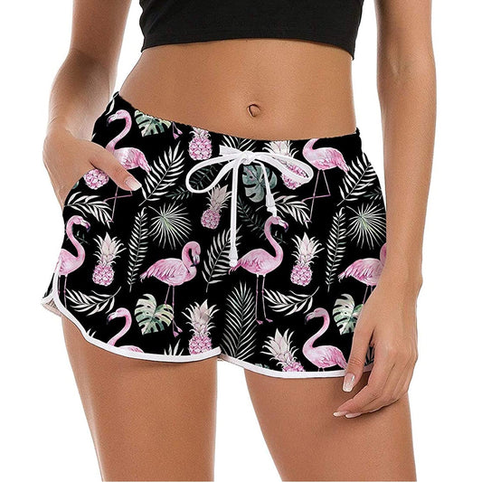 Ananas Flamingo's Grappige Board Shorts voor Vrouwen