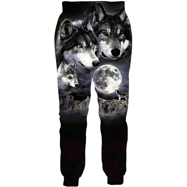 Full Moon Wolf Funny Sweatpants