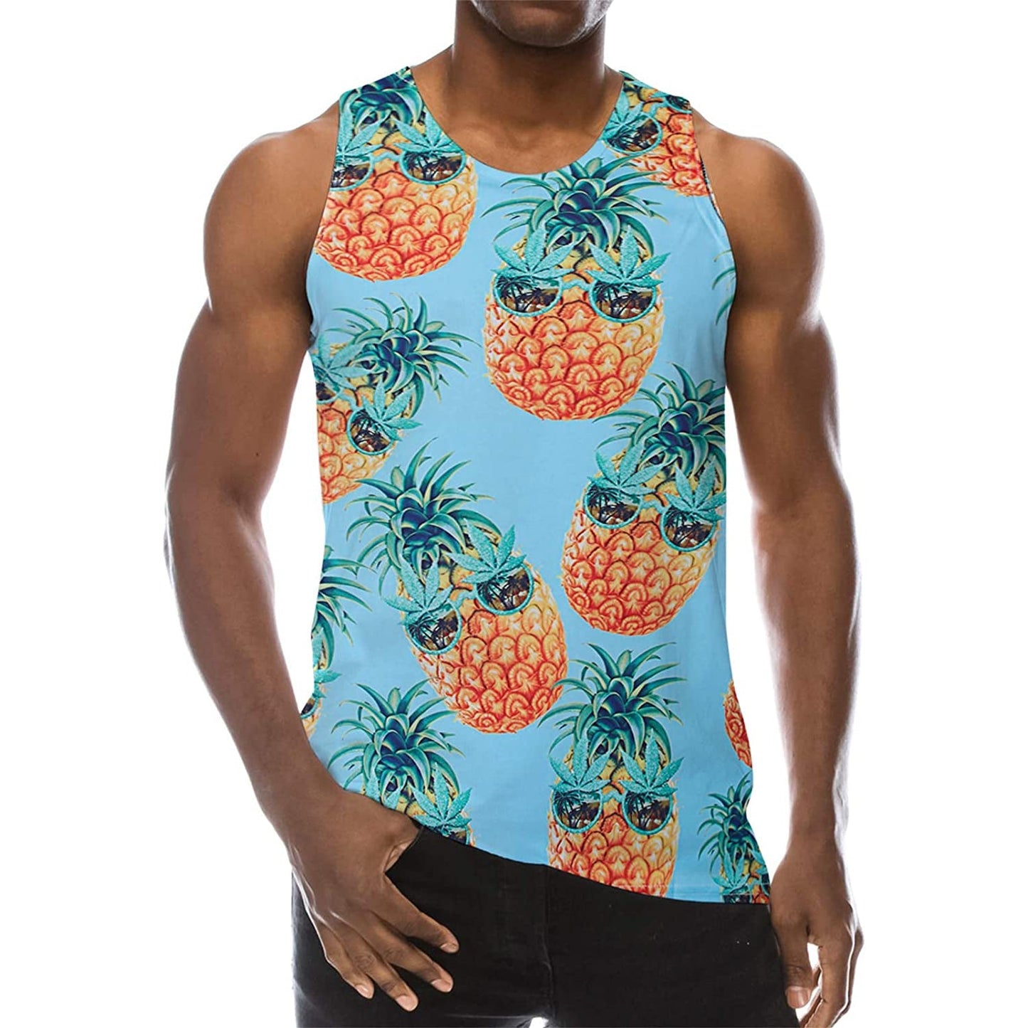 Sunglasses Weed Pineapple Funny Tank Top