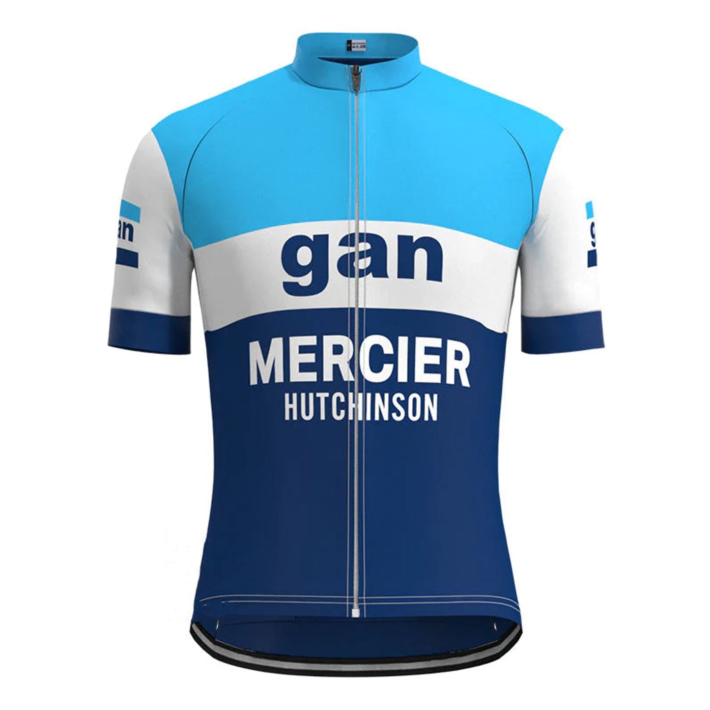 gan Blauw Vintage Korte Mouw Fietsshirt Top