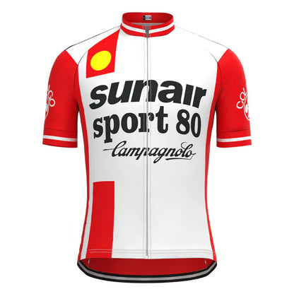 SUNAIR Sport 80 Rood Vintage Korte Mouw Fietsshirt Top