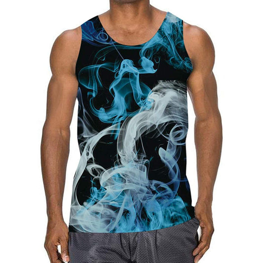 Lustiges Tank Top mit blauer Flamme