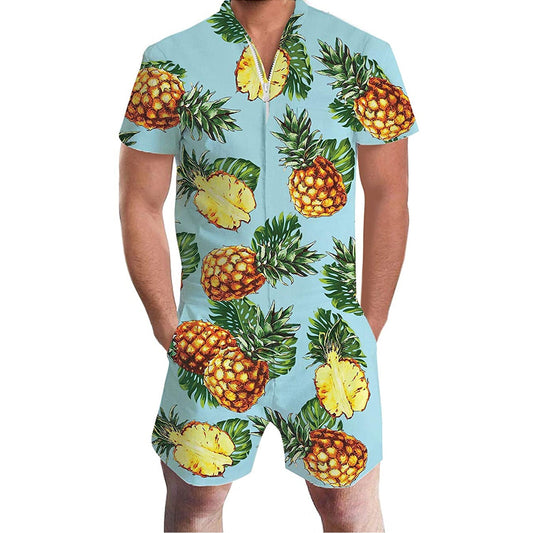 Lichtgroene ananas romper voor mannen