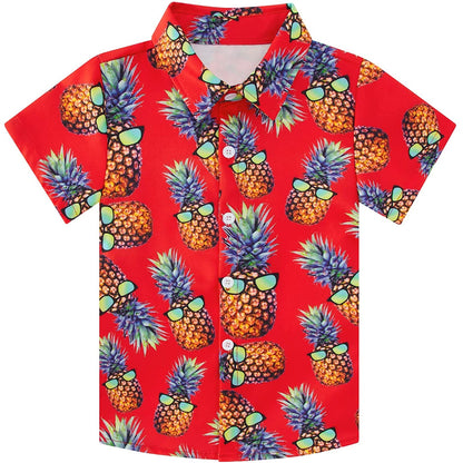 Ananas Rot Lustiges Kleinkind Hawaiihemd