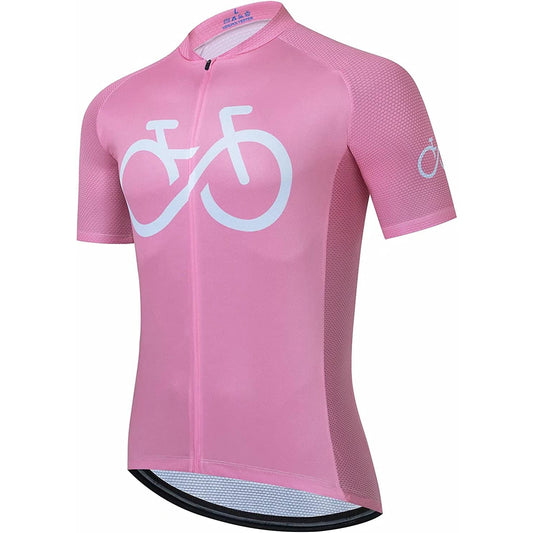 Roze korte mouwen heren grappige MTB korte mouwen fietsshirt top