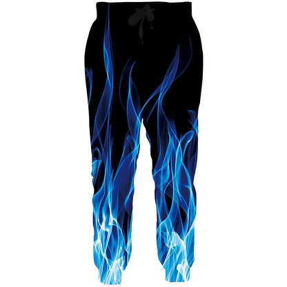 Blauwe Vlammen Grappige Joggingbroek