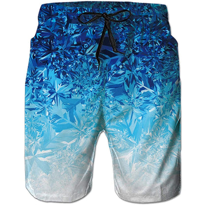 Lustige Badehose mit Schneeflocken-Motiv, Blau