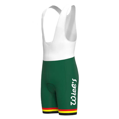 Wiee's Groene Leeuw Grüne Vintage-Radsport-Trägerhose