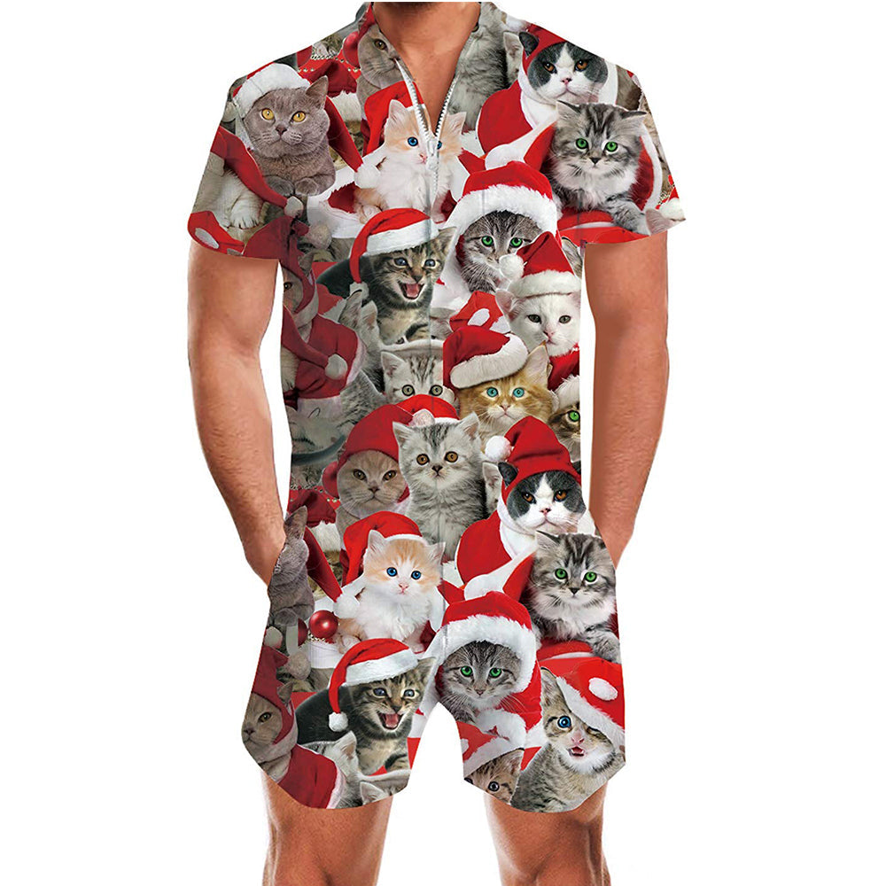 Kerstkatten Man Romper