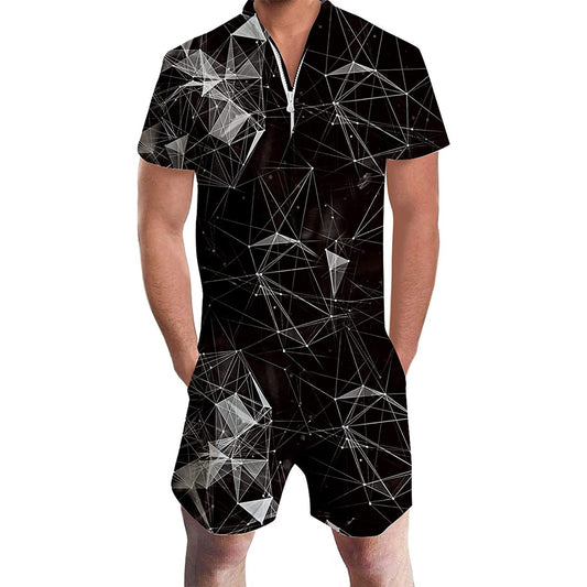 Zwarte Science Fiction Heren Romper