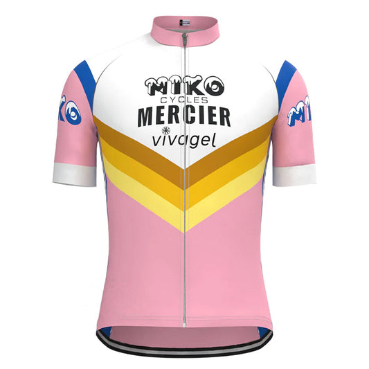 Mercier Roze Vintage Korte Mouw Fietsshirt Top