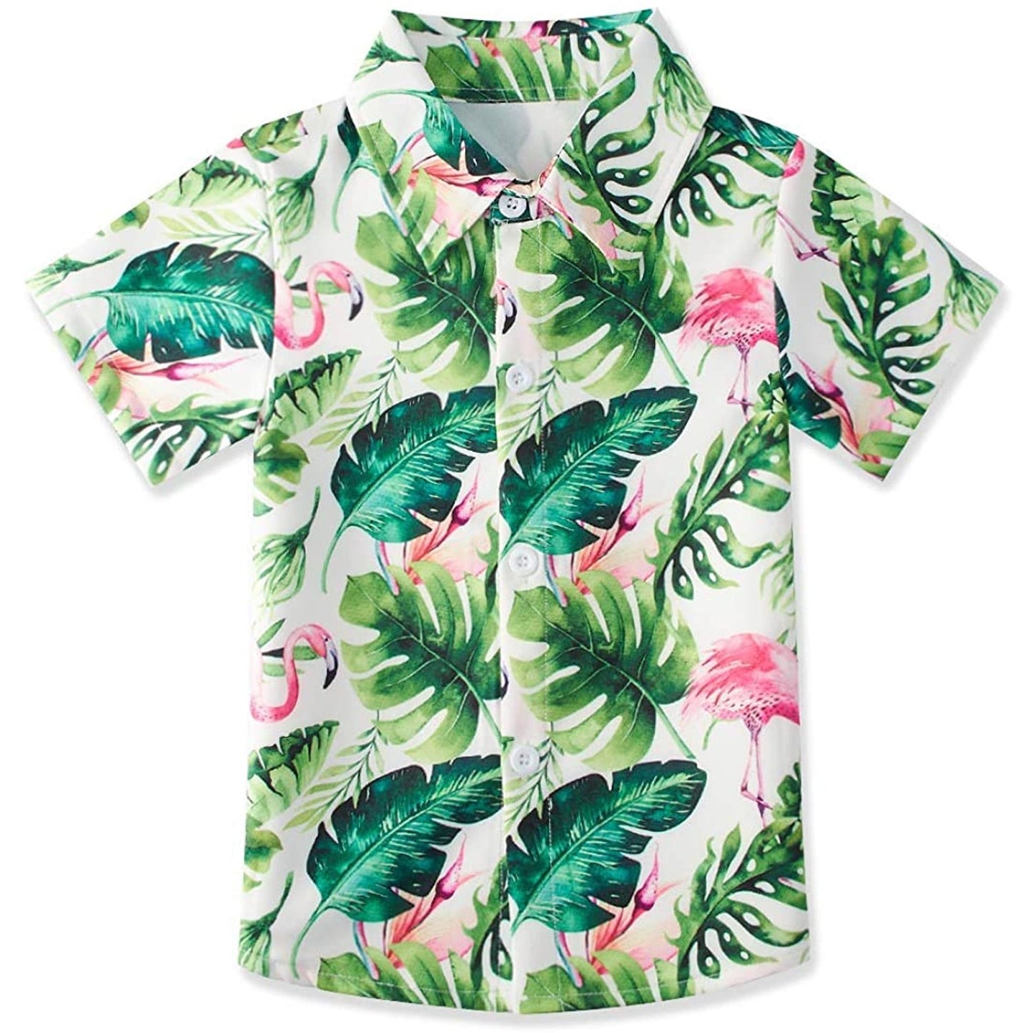 Tropisch blad flamingo grappig peuter Hawaiiaans shirt