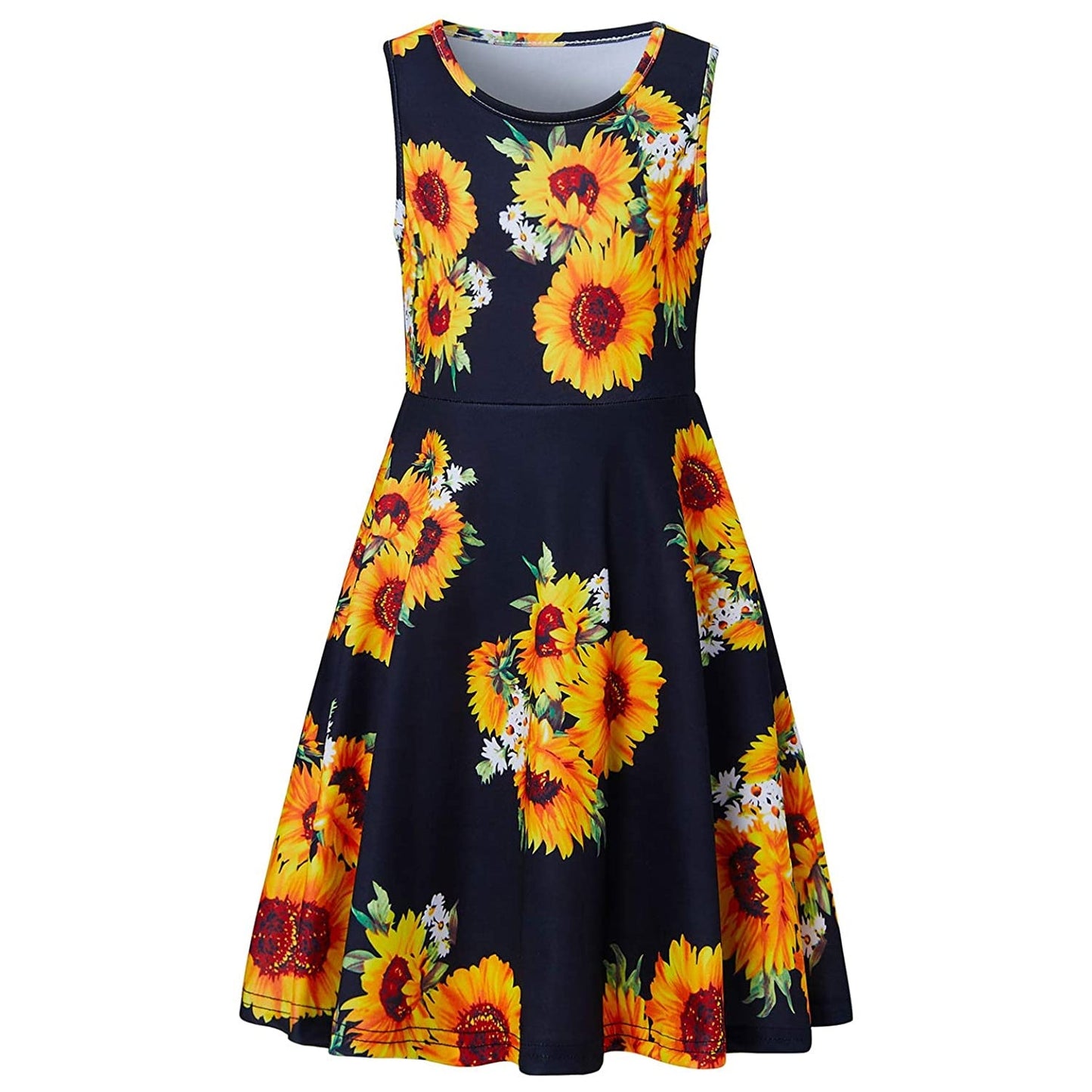 Sonnenblume Schwarzes Lustiges Mädchenkleid