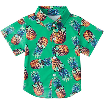 Groene zonnebril ananas grappig peuter Hawaiiaans shirt