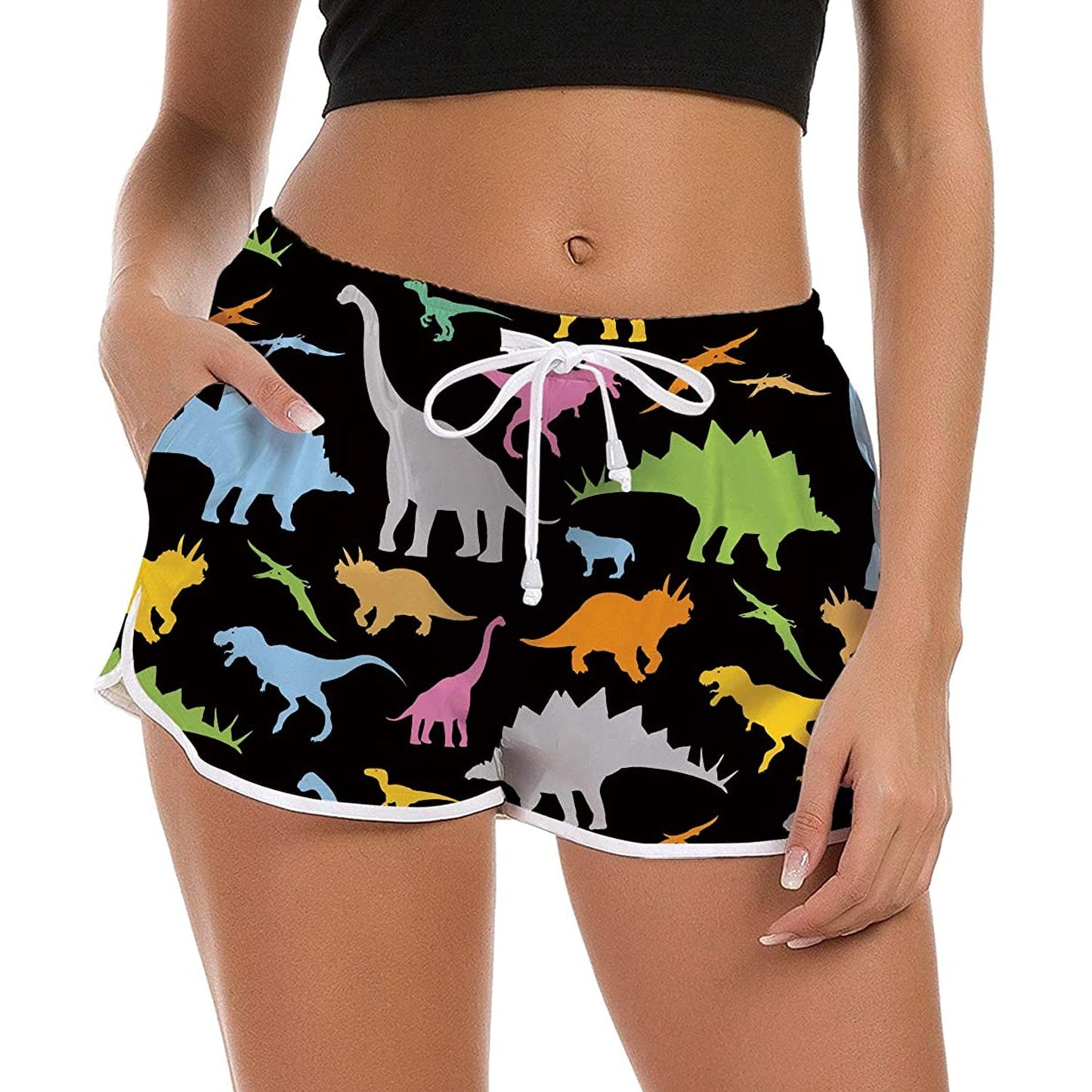 Dinosaurus grappige boardshorts voor dames