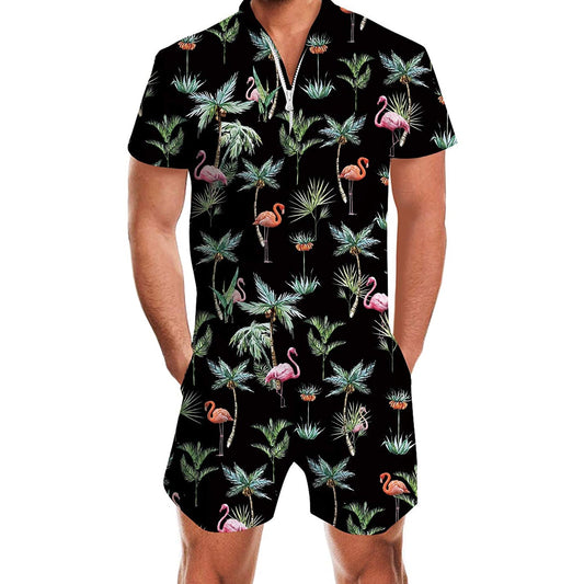 Palmboom Flamingo Mannelijke Romper